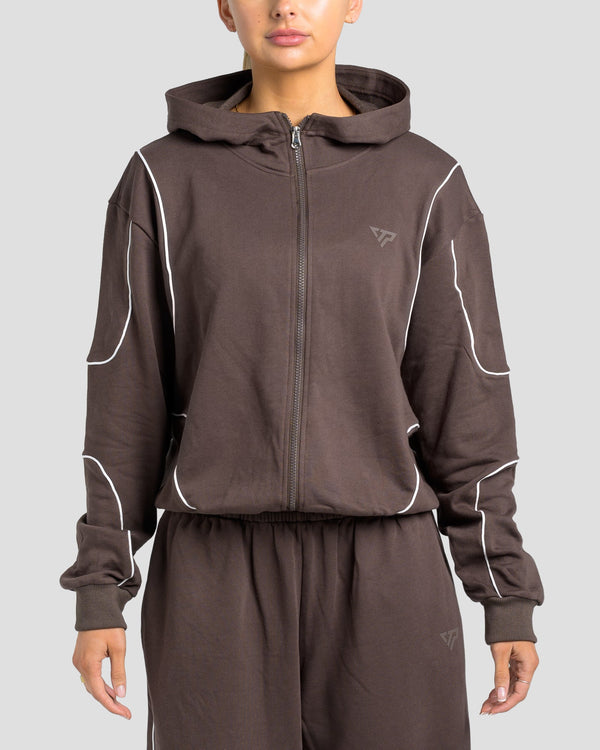 KTP SWEAT ZIP JACKET - ESPRESSO