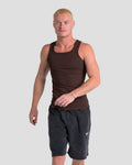MEN'S KTP SQUARED NECK RIBBED TANK - ESPRESSO