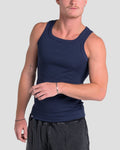 MEN'S KTP SQUARED NECK RIBBED TANK - NAVY