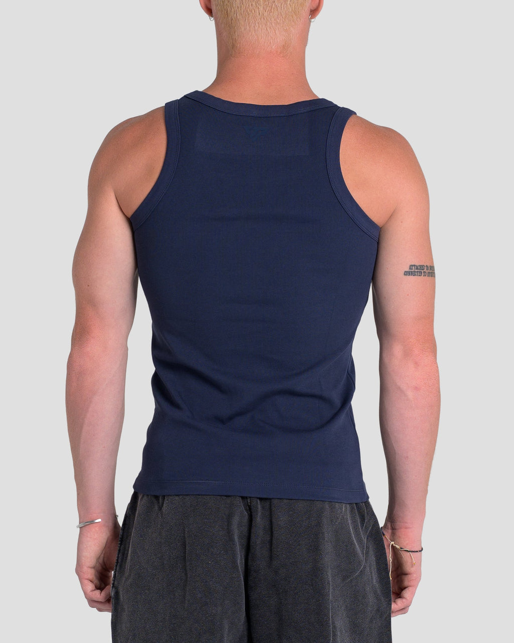 MEN'S KTP SQUARED NECK RIBBED TANK - NAVY