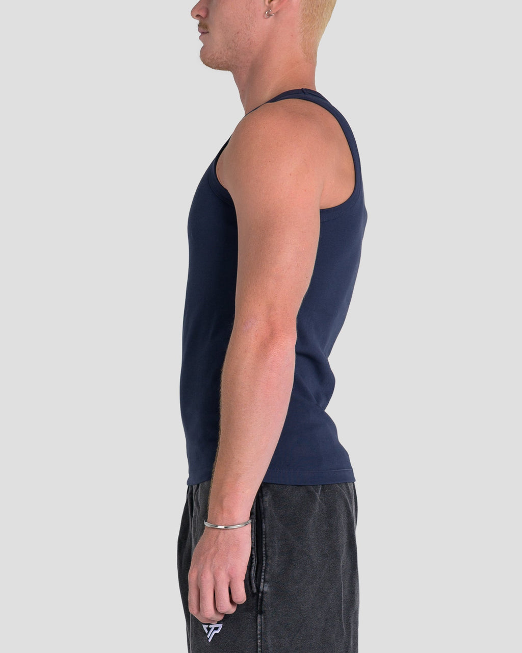 MEN'S KTP SQUARED NECK RIBBED TANK - NAVY