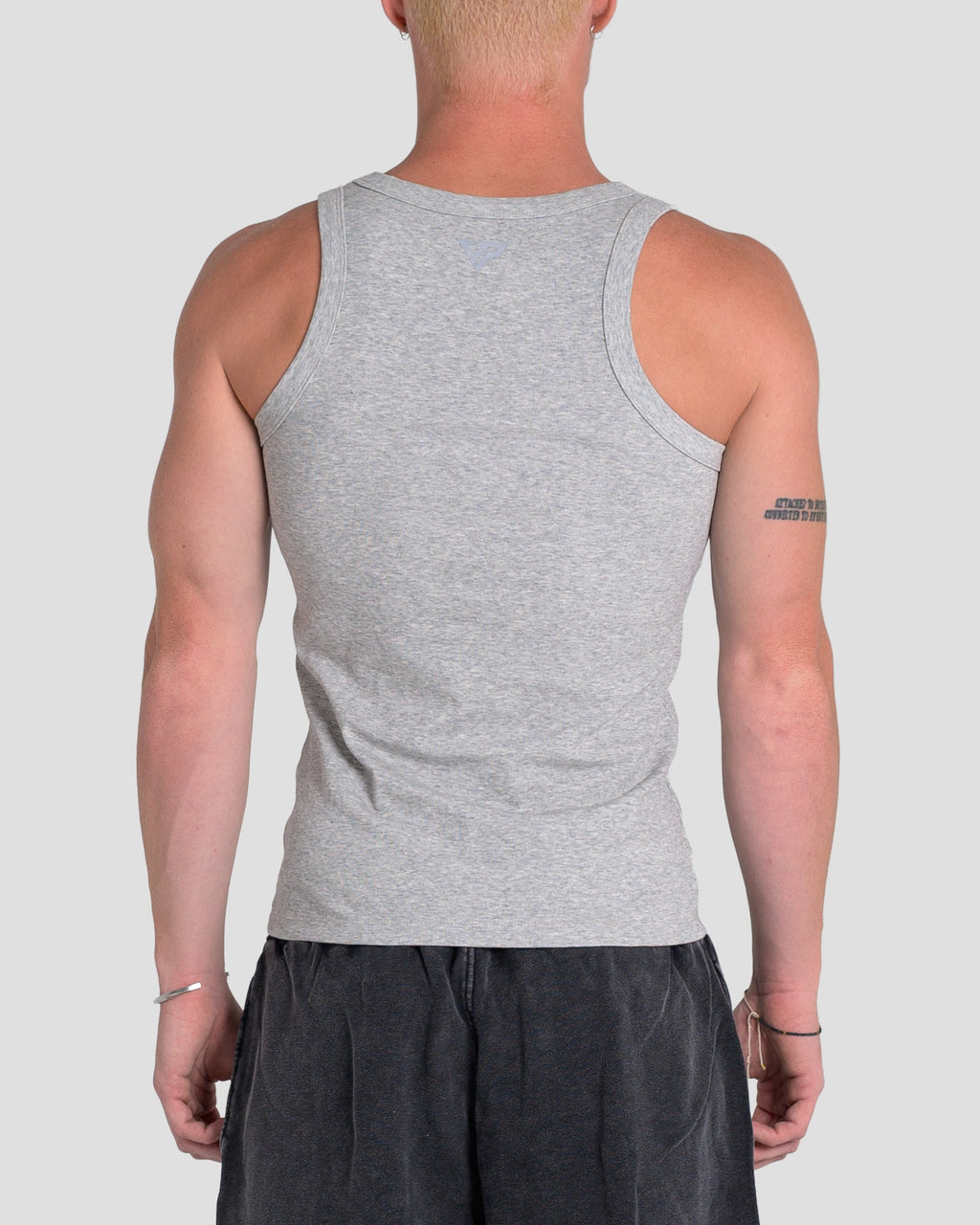 MEN'S KTP SQUARED NECK RIBBED TANK - LIGHT GREY