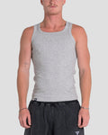 MEN'S KTP SQUARED NECK RIBBED TANK - LIGHT GREY