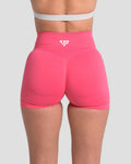 RECOIL HIGH WAIST SCRUNCH SHORTS - DARK CORAL