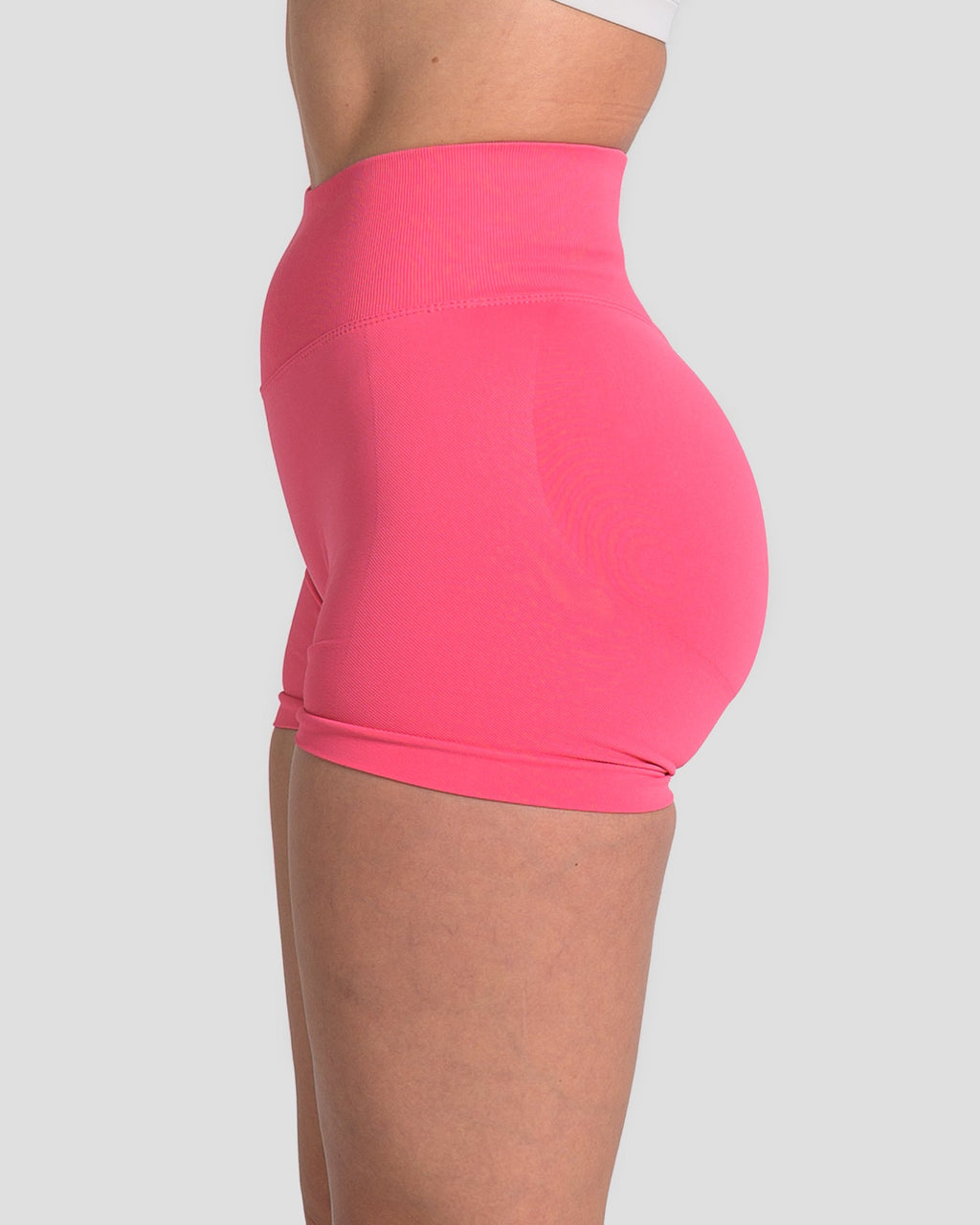 RECOIL HIGH WAIST SCRUNCH SHORTS - DARK CORAL