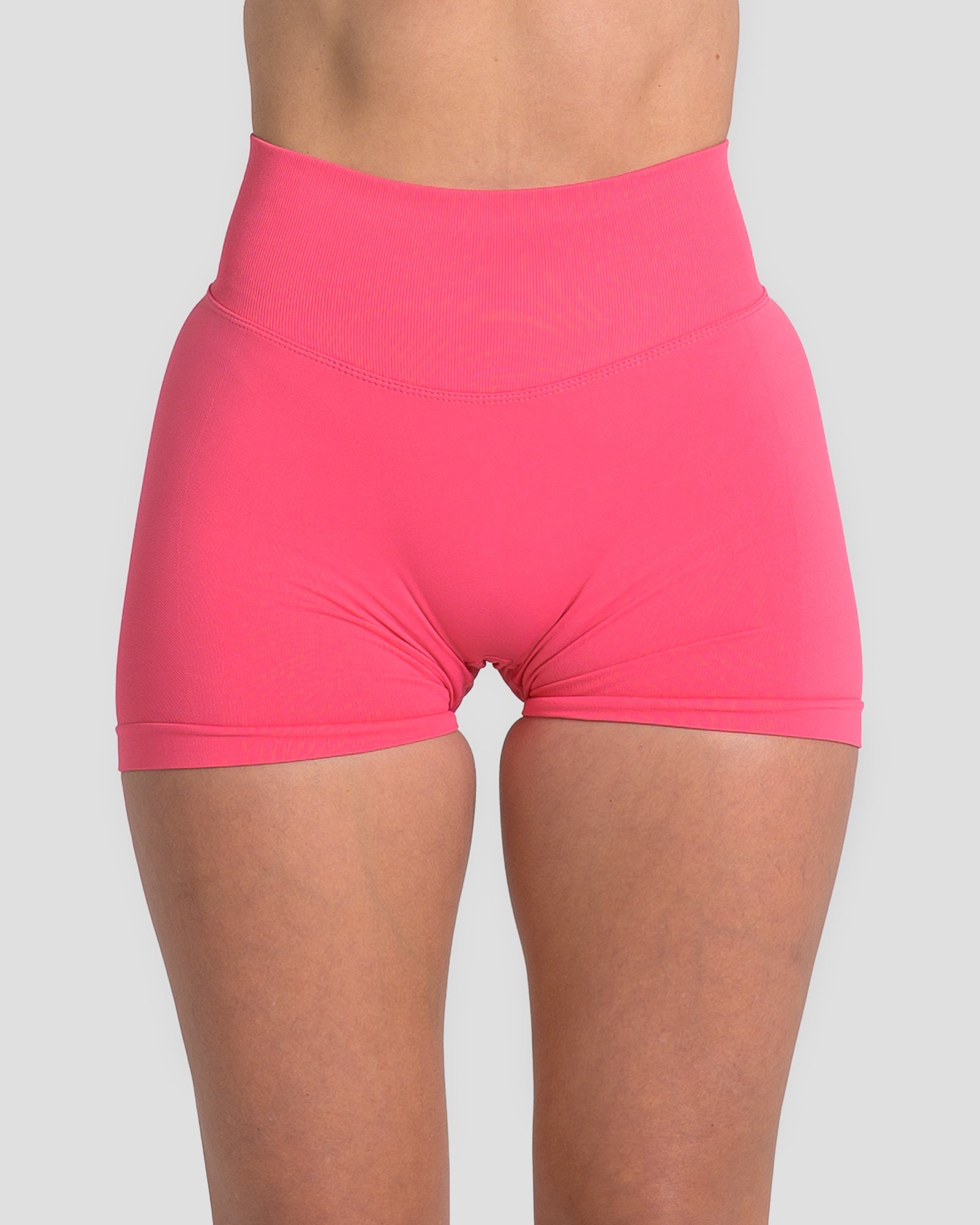 RECOIL HIGH WAIST SCRUNCH SHORTS - DARK CORAL