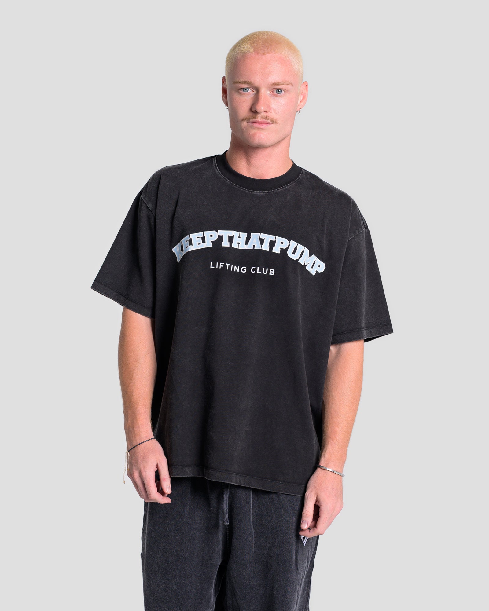 KTP ACID WASH LIFTING OS TEE - BABY BLUE