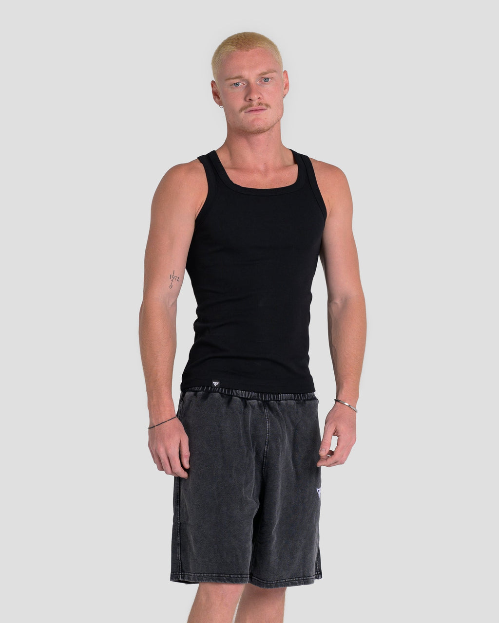 MEN'S KTP SQUARED NECK RIBBED TANK - BLACK