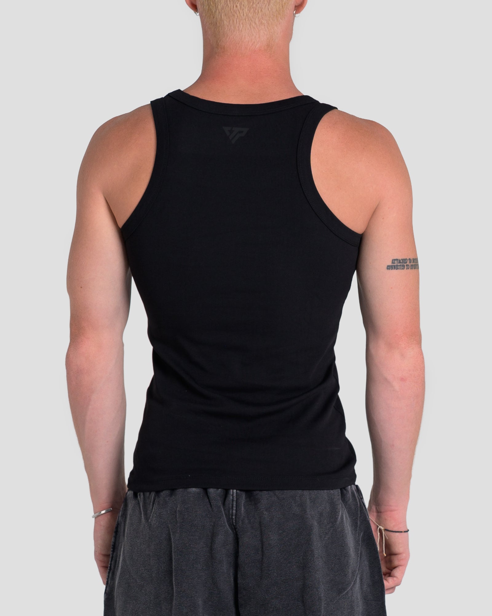 MEN'S KTP SQUARED NECK RIBBED TANK - BLACK