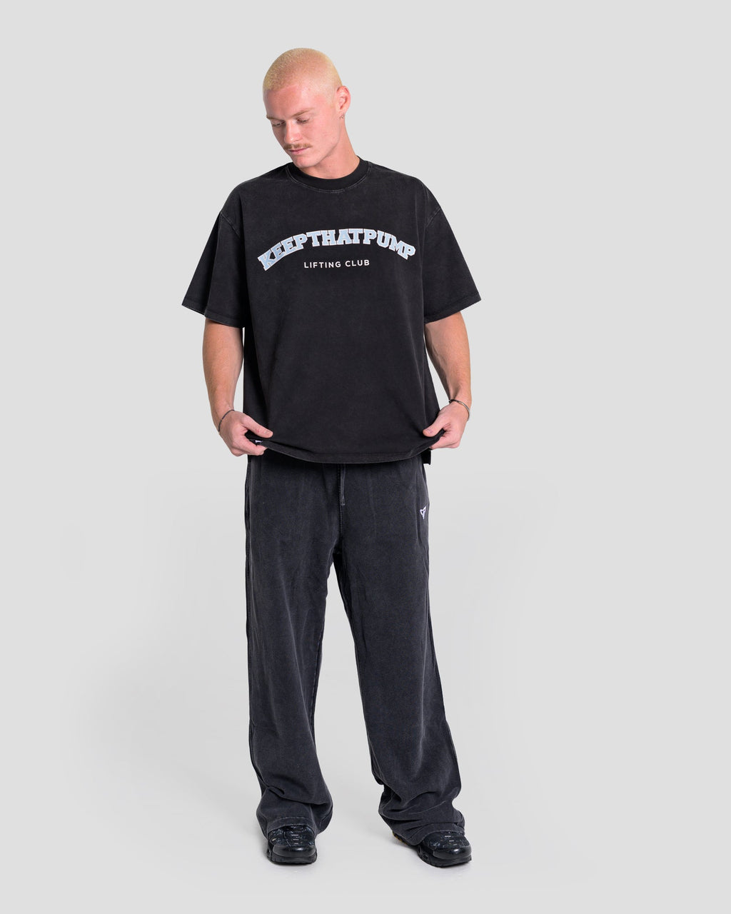 KTP ACID WASH LIFTING OS TEE - BABY BLUE