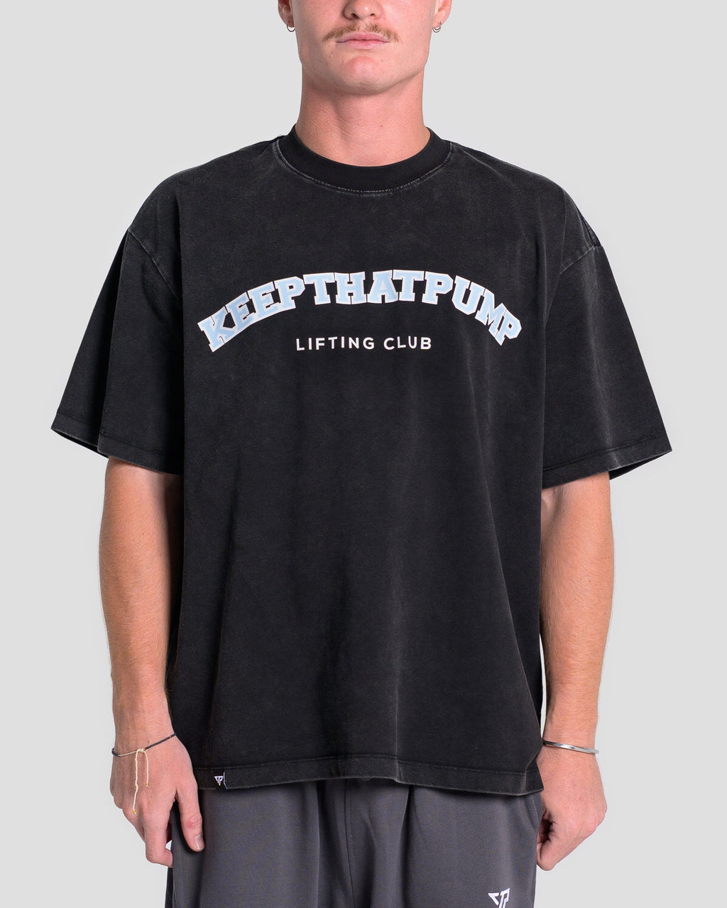 KTP ACID WASH LIFTING OS TEE - BABY BLUE