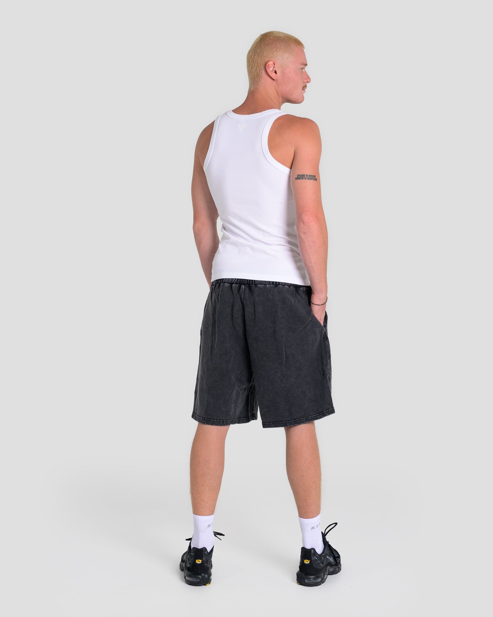 MEN'S KTP SQUARED NECK RIBBED TANK - WHITE