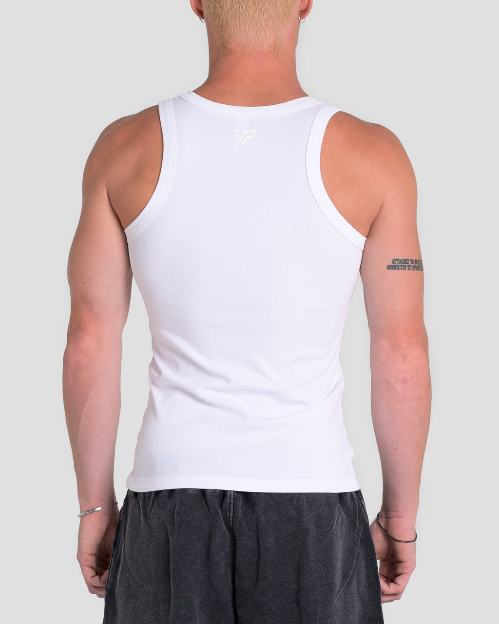 MEN'S KTP SQUARED NECK RIBBED TANK - WHITE