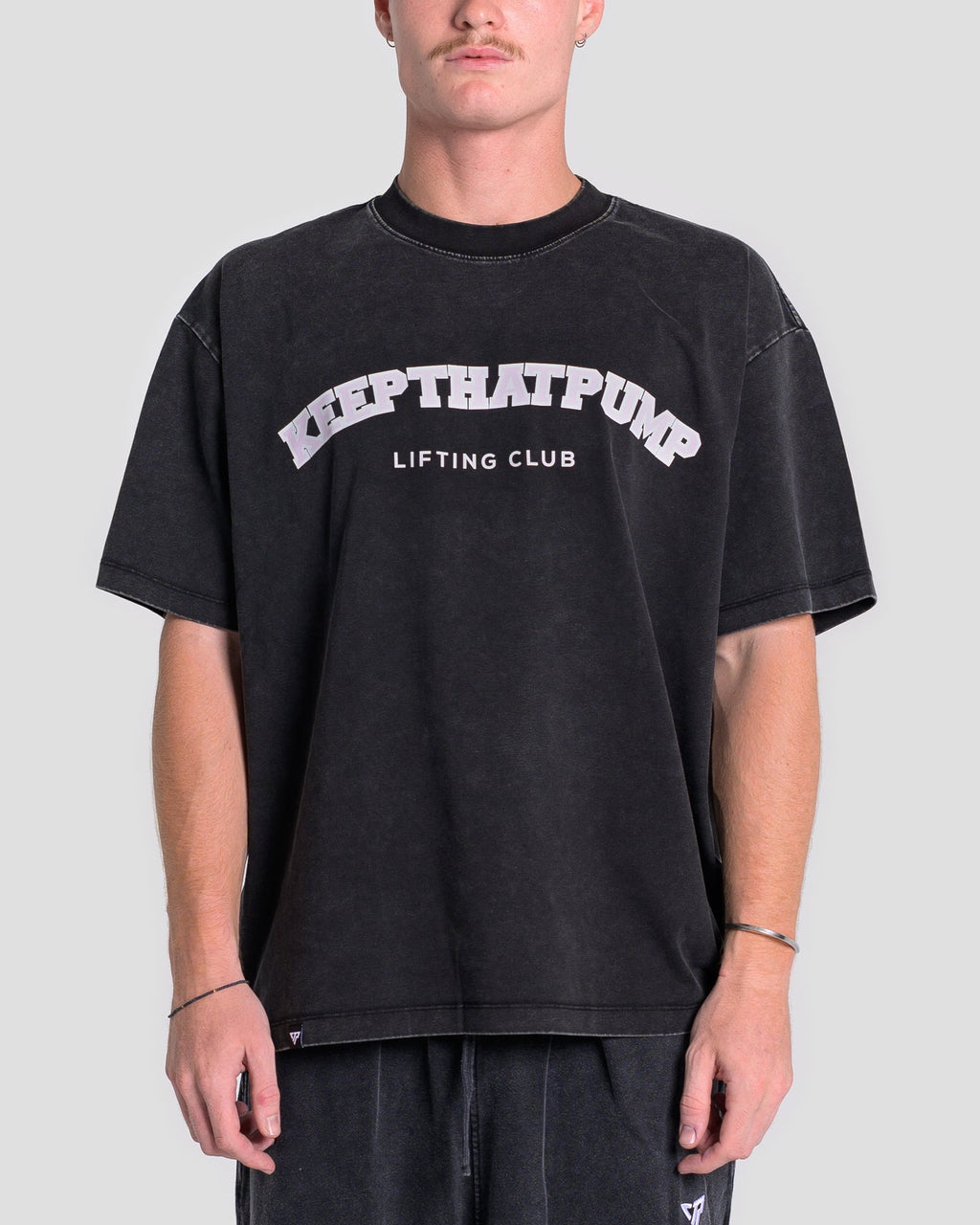 KTP ACID WASH LIFTING OS TEE - BABY PINK