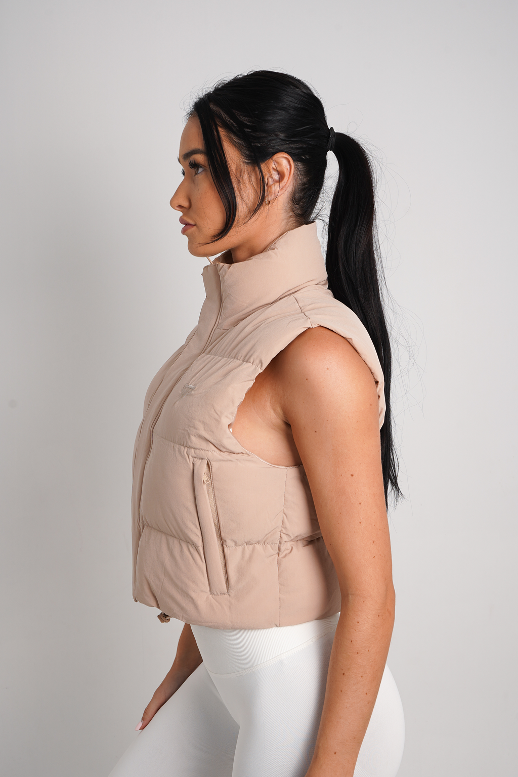 Puffer Vest - Latte
