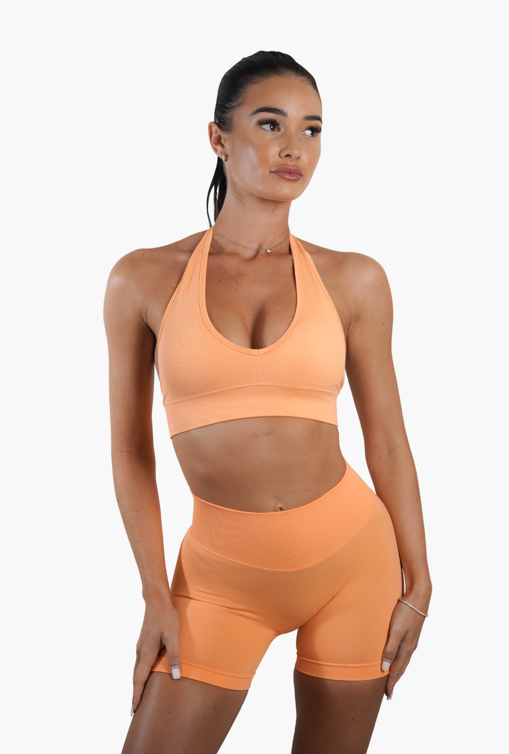 RECOIL SCRUNCH SHORTS - ORANGE SHERBET