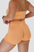 RECOIL HIGH WAIST SCRUNCH SHORTS - ORANGE SHERBET