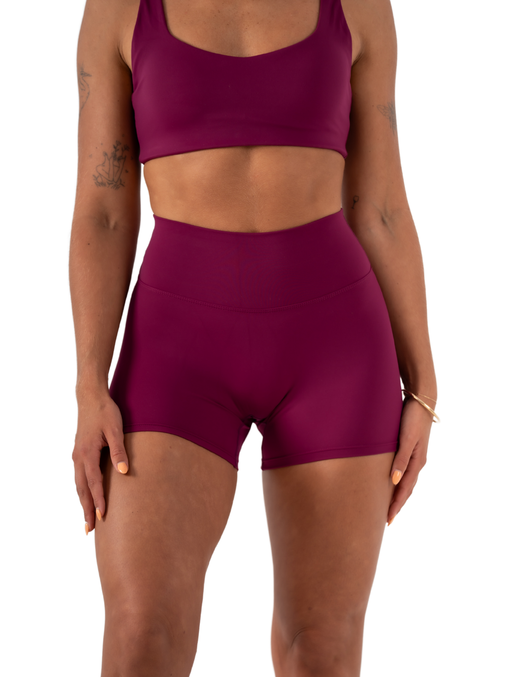 SLEEK SCRUNCH SHORTS - BERRY