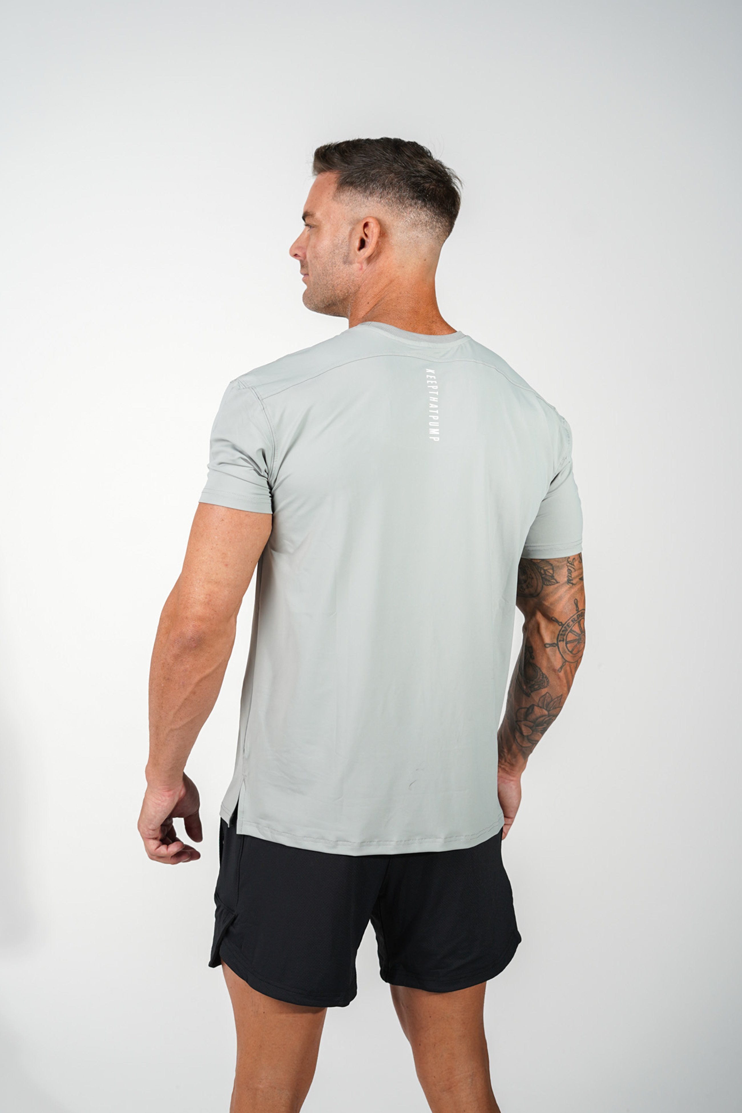 KTP MEN'S HI TECH DRY FIT TEE - LIGHT GREY