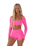 SLEEK TOP LONG SLEEVE - NEON PINK