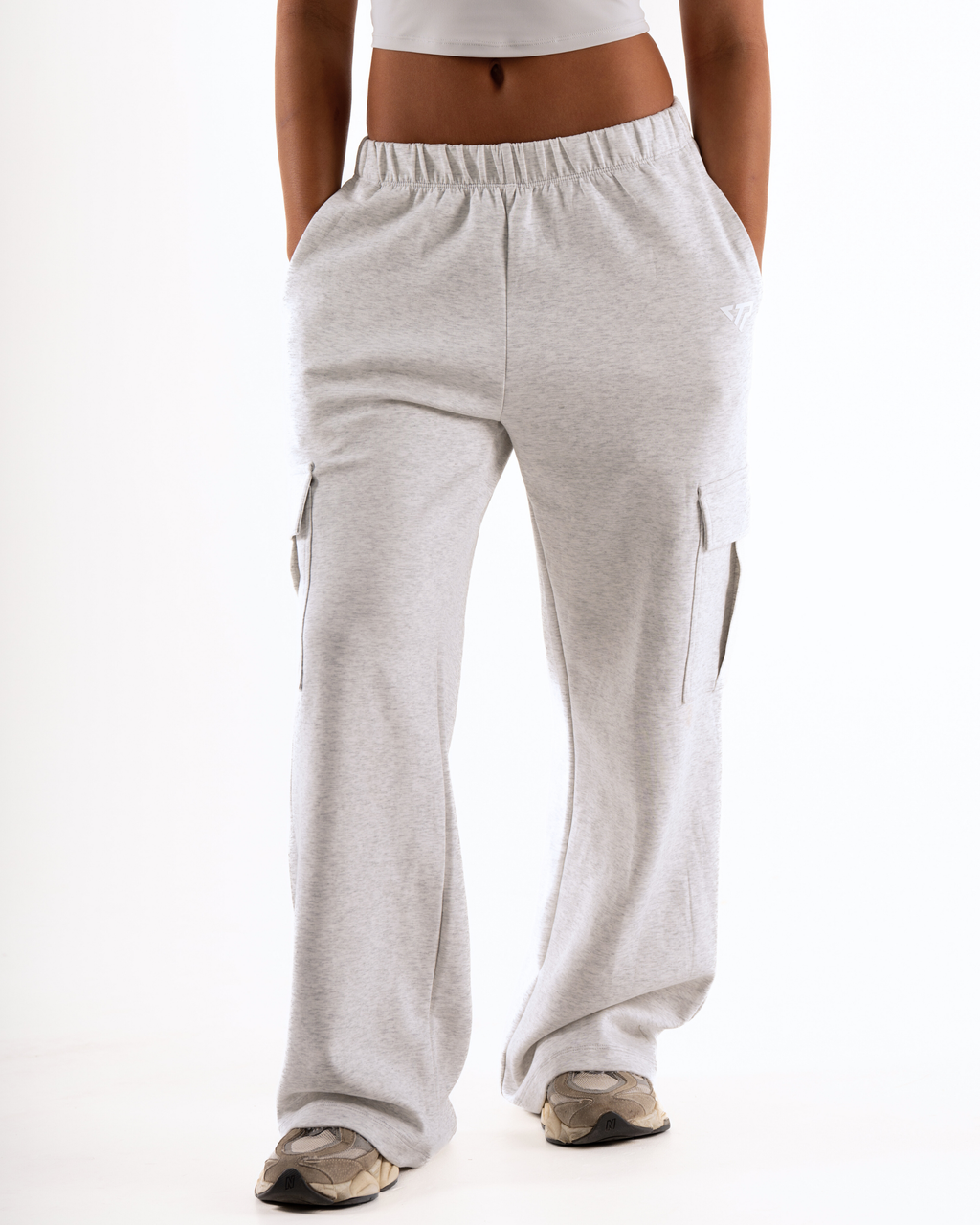 KTP WOMEN'S CARGO JOGGERS - MARL GREY