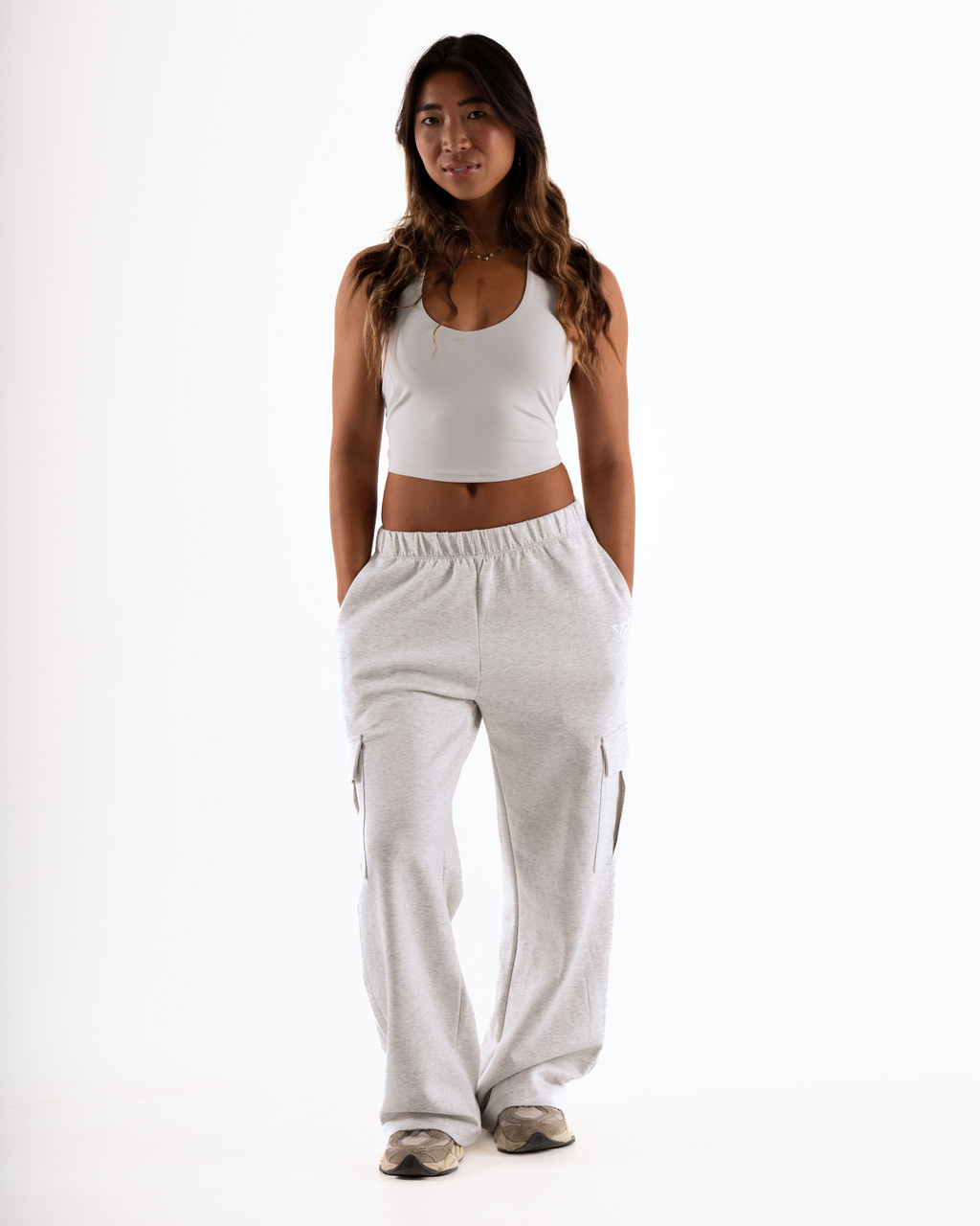 KTP WOMEN'S CARGO JOGGERS - MARL GREY