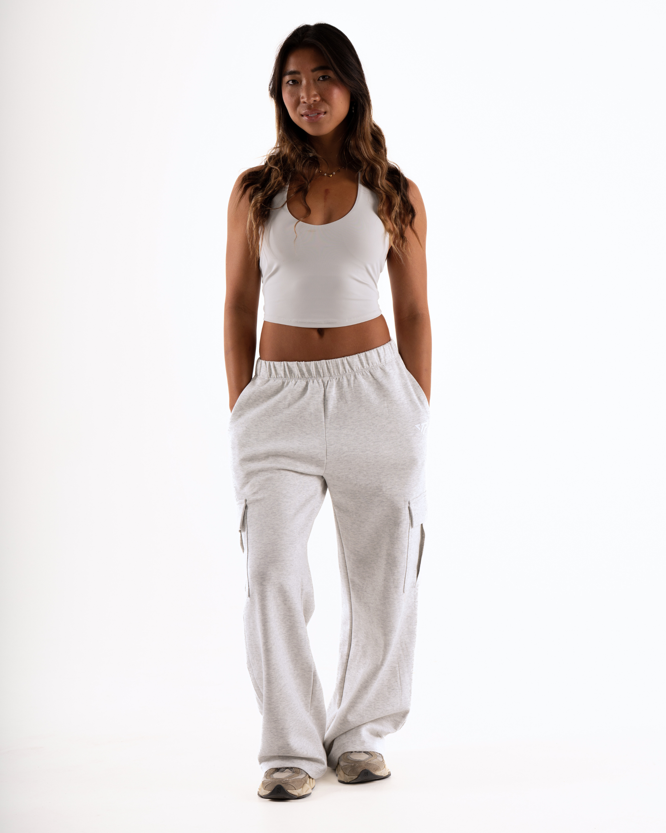 KTP WOMEN'S CARGO JOGGERS - MARL GREY