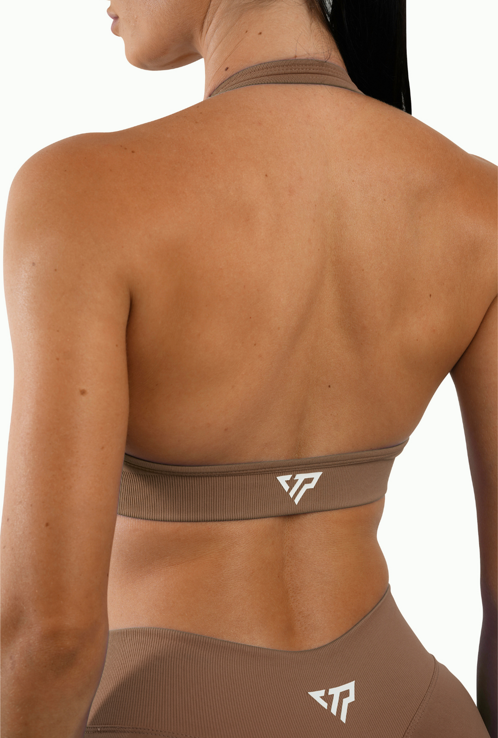 RECOIL HALTER CROP - COFFEE