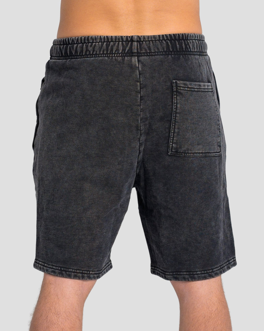 KTP ACID WASH VINTAGE SHORTS - BLACK