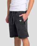 KTP ACID WASH VINTAGE SHORTS - BLACK