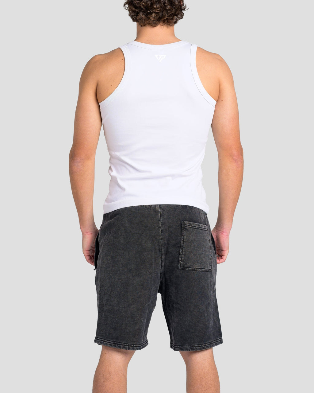 KTP ACID WASH VINTAGE SHORTS - BLACK