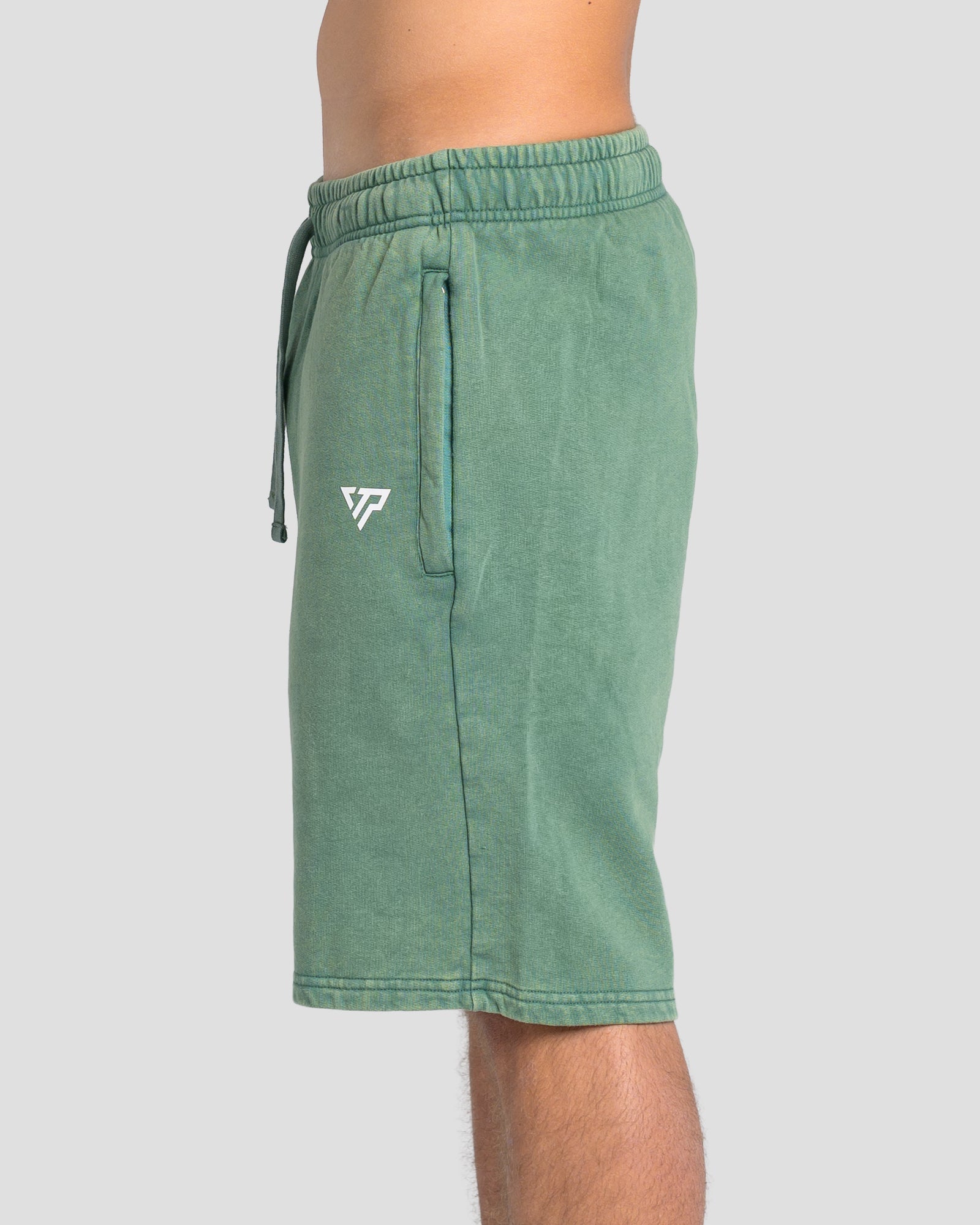 KTP ACID WASH VINTAGE SHORTS - GREEN