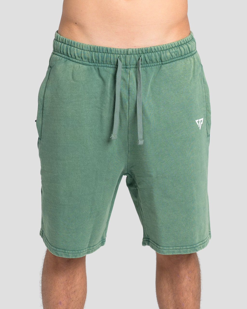 KTP ACID WASH VINTAGE SHORTS - GREEN
