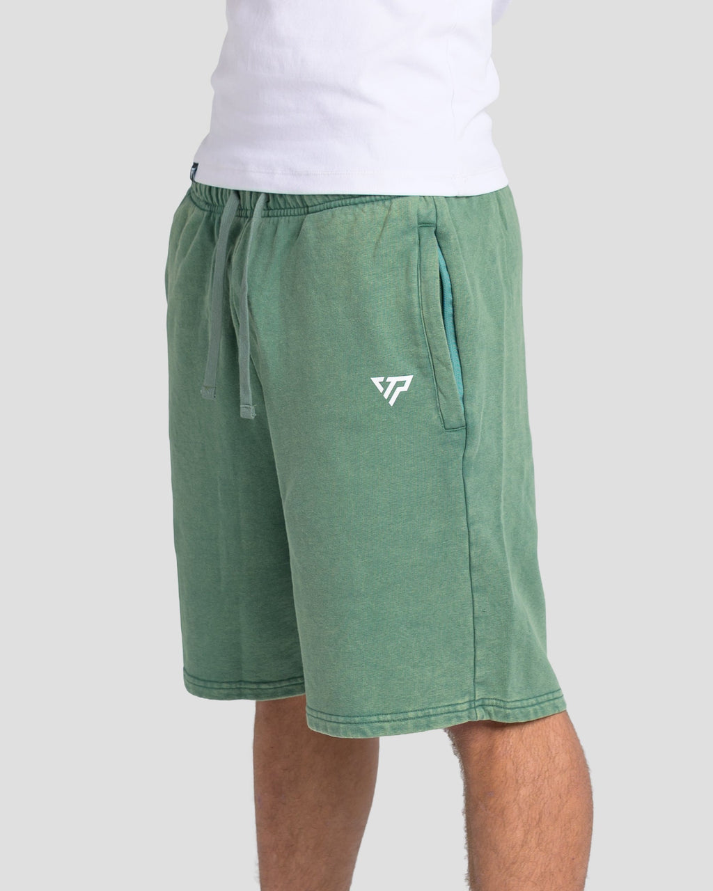 KTP ACID WASH VINTAGE SHORTS - GREEN