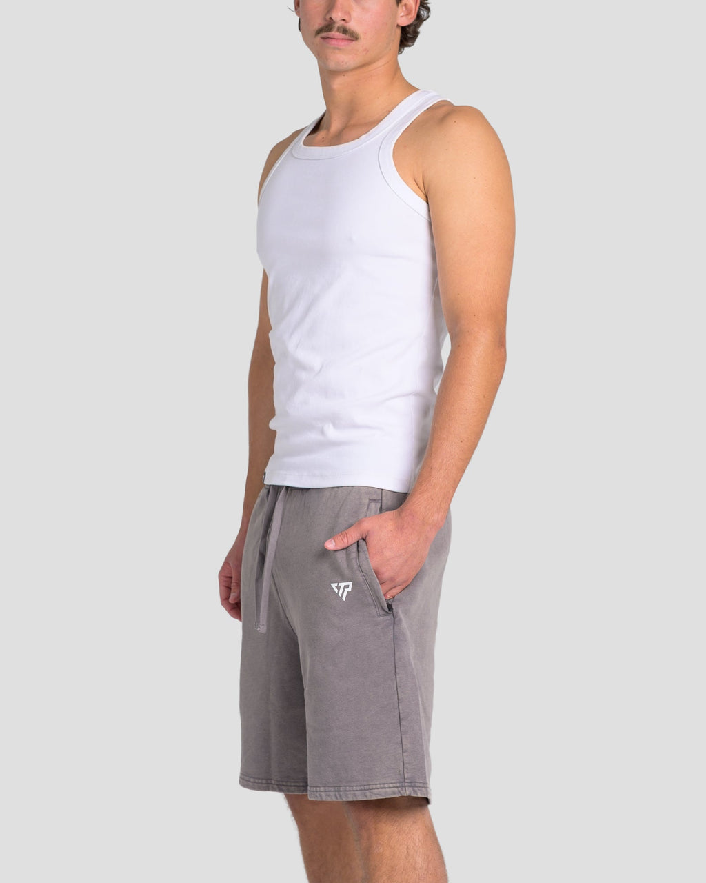 KTP ACID WASH VINTAGE SHORTS - GREY
