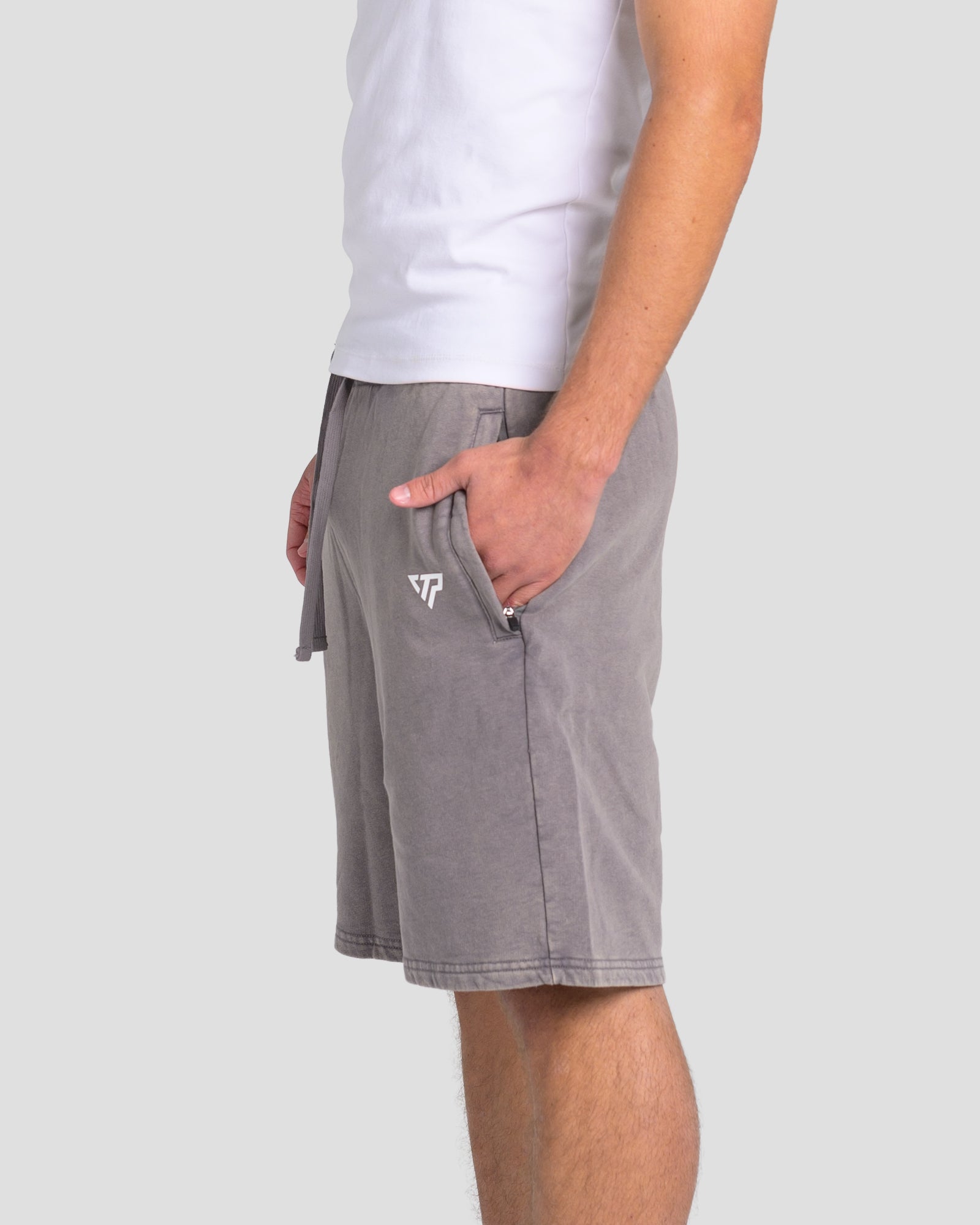 KTP ACID WASH VINTAGE SHORTS - GREY