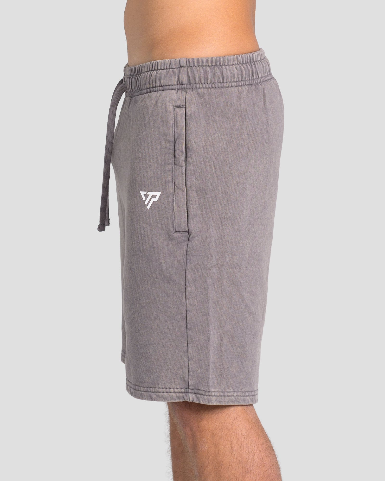 KTP ACID WASH VINTAGE SHORTS - GREY