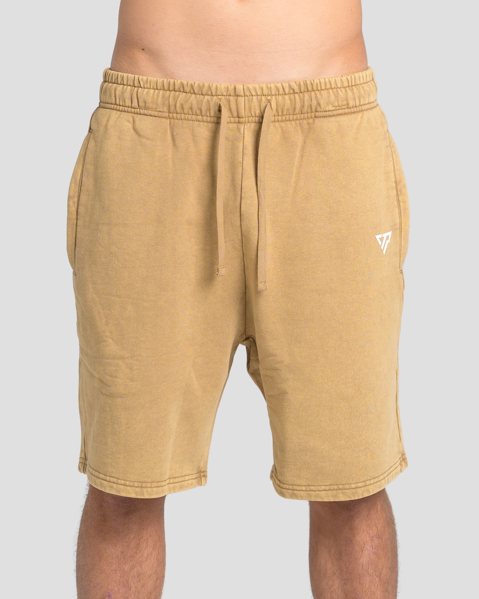 KTP ACID WASH VINTAGE SHORTS - KHAKI