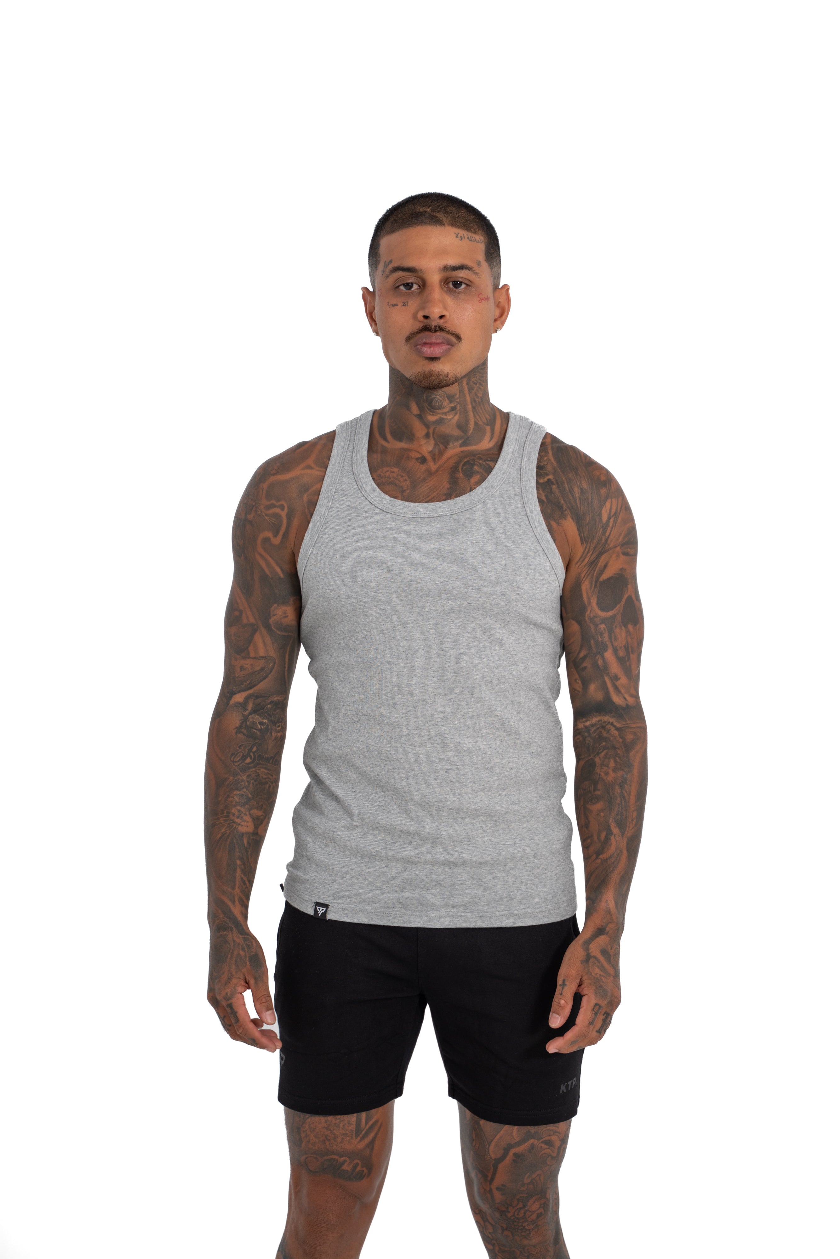 MEN'S KTP RIBBED TANK - LIGHT GREY