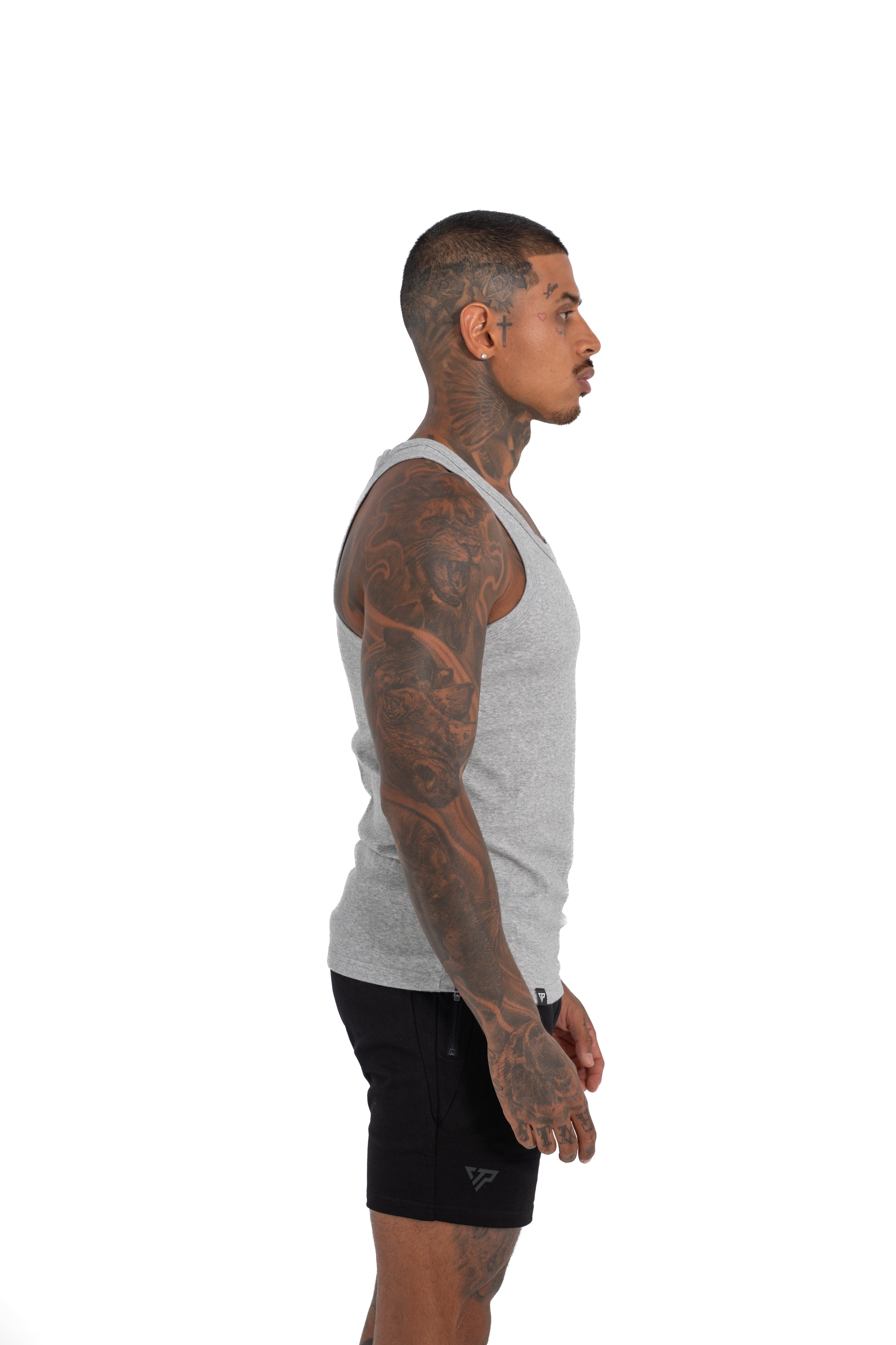 MEN'S KTP RIBBED TANK - LIGHT GREY