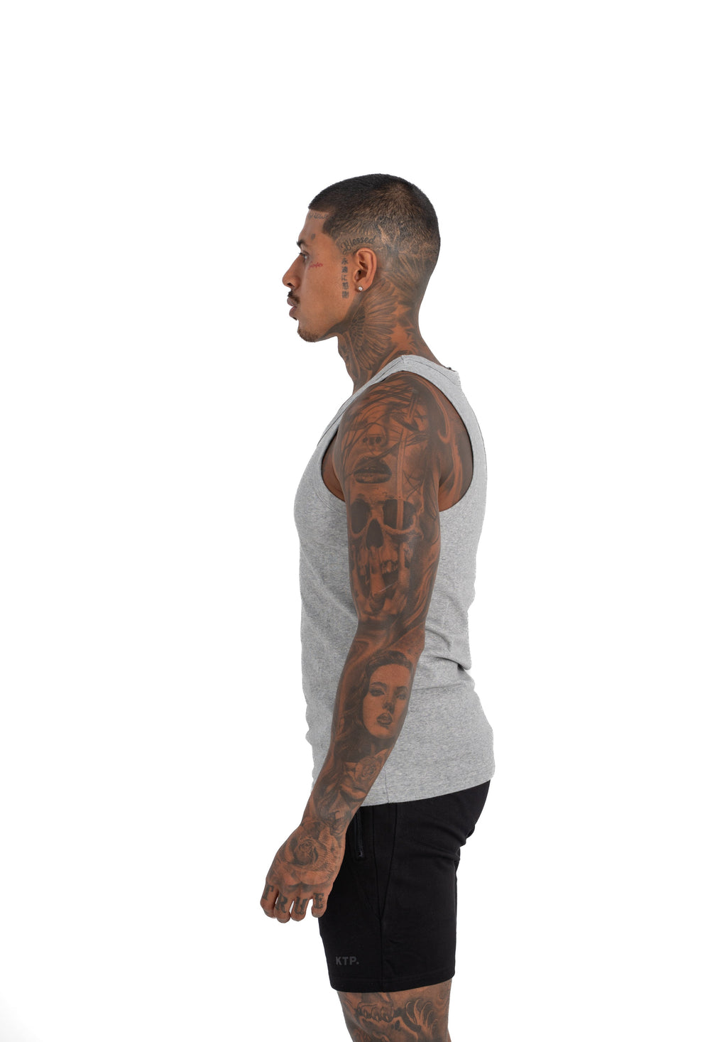MEN'S KTP RIBBED TANK - LIGHT GREY