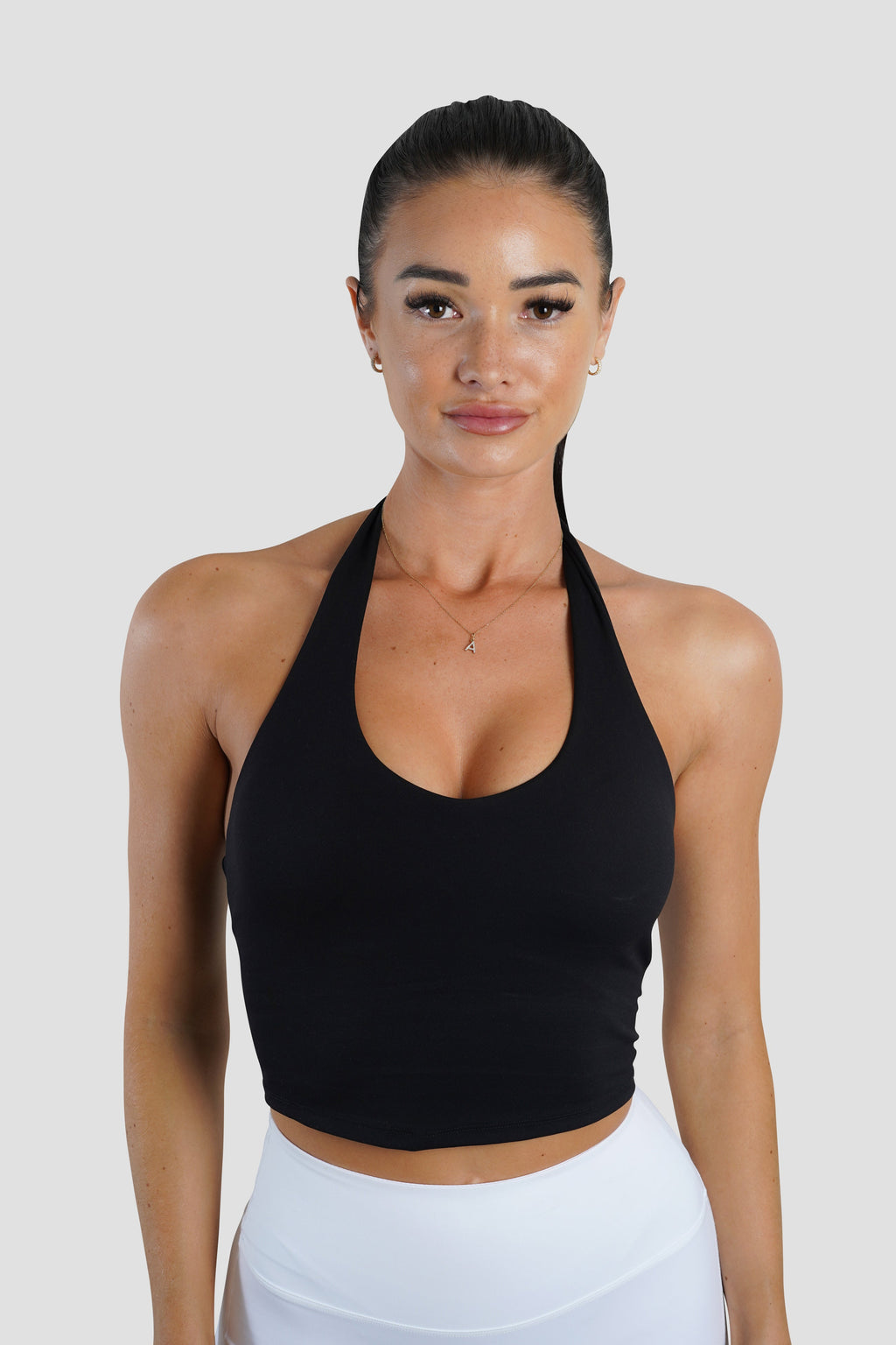 KIARA HALTER TOP - BLACK