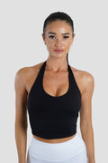KIARA HALTER TOP - BLACK