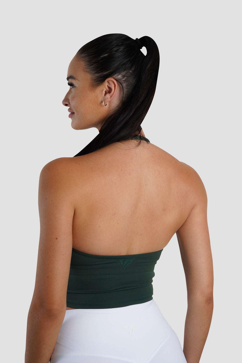 KIARA HALTER TOP - FOREST GREEN