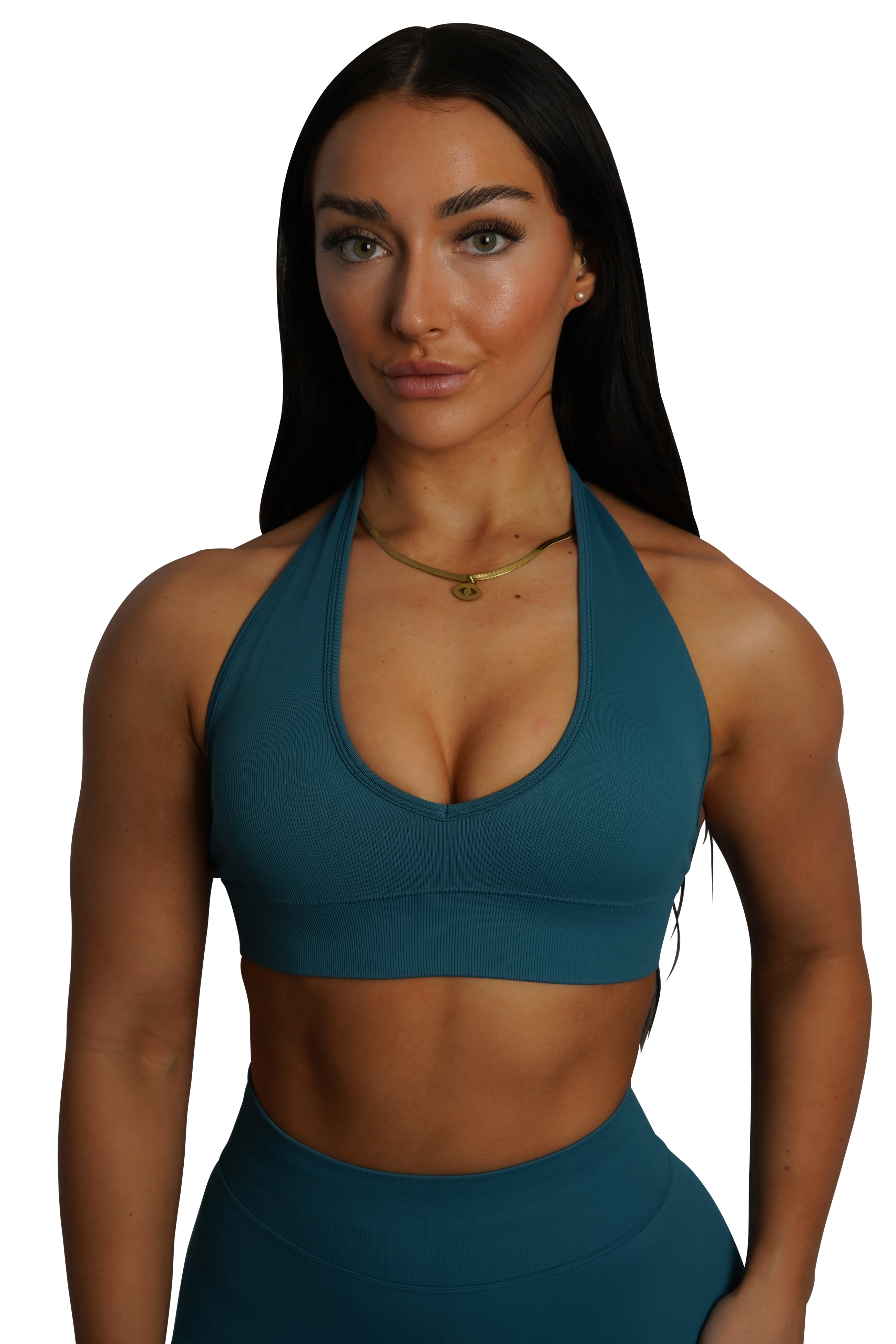 CORE HALTER BRA - TEAL