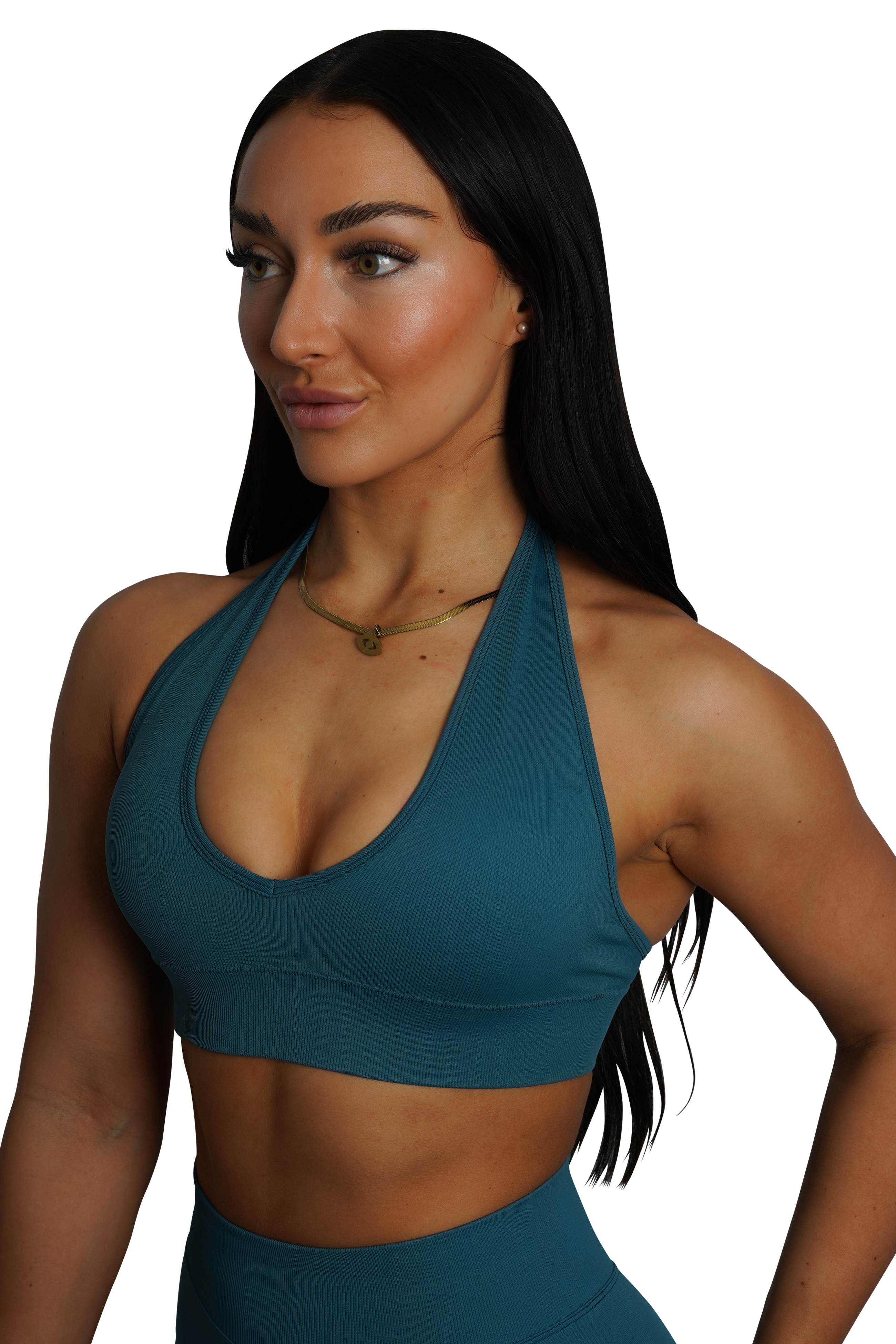 CORE HALTER BRA - TEAL