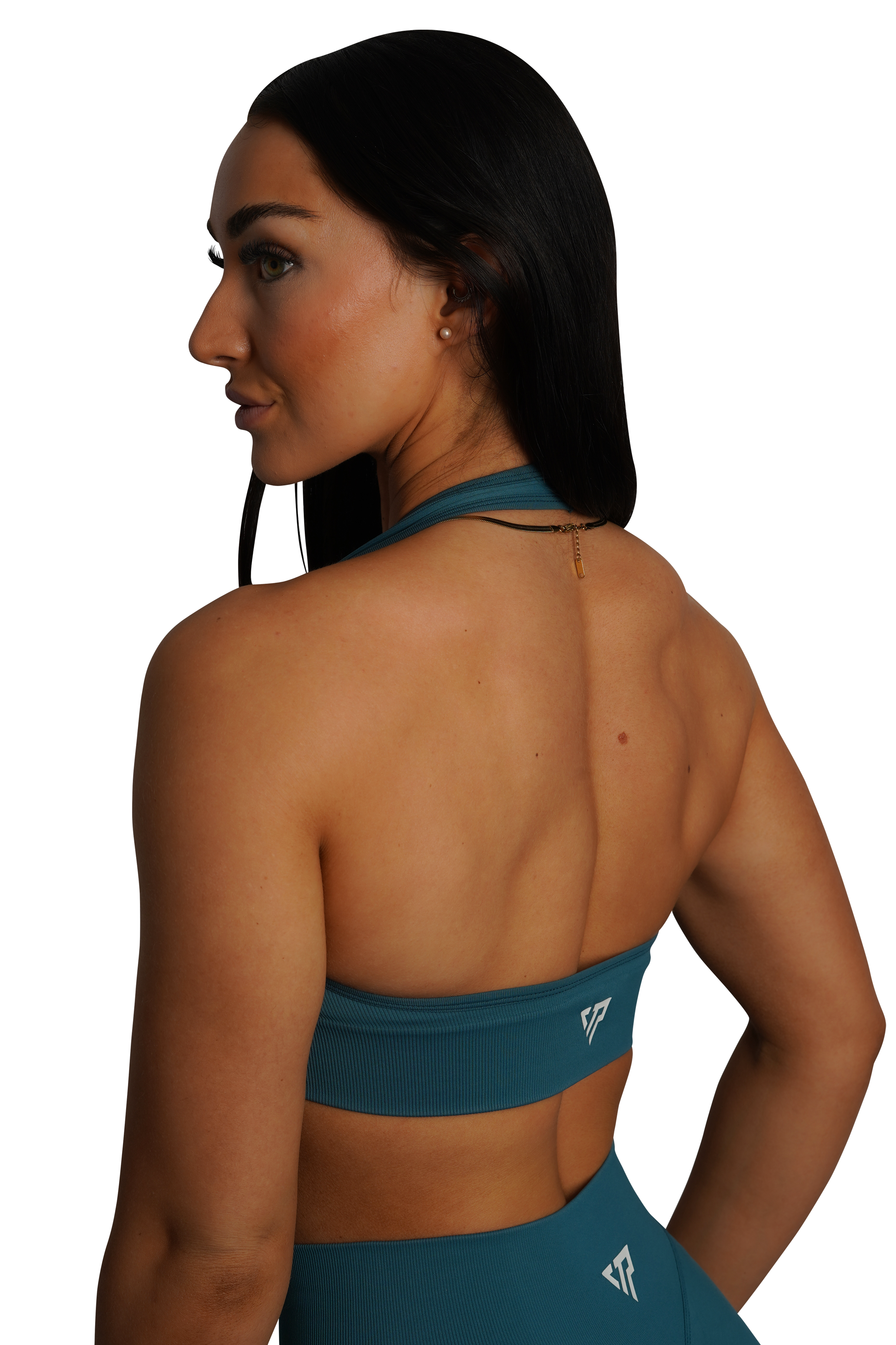 CORE HALTER BRA - TEAL