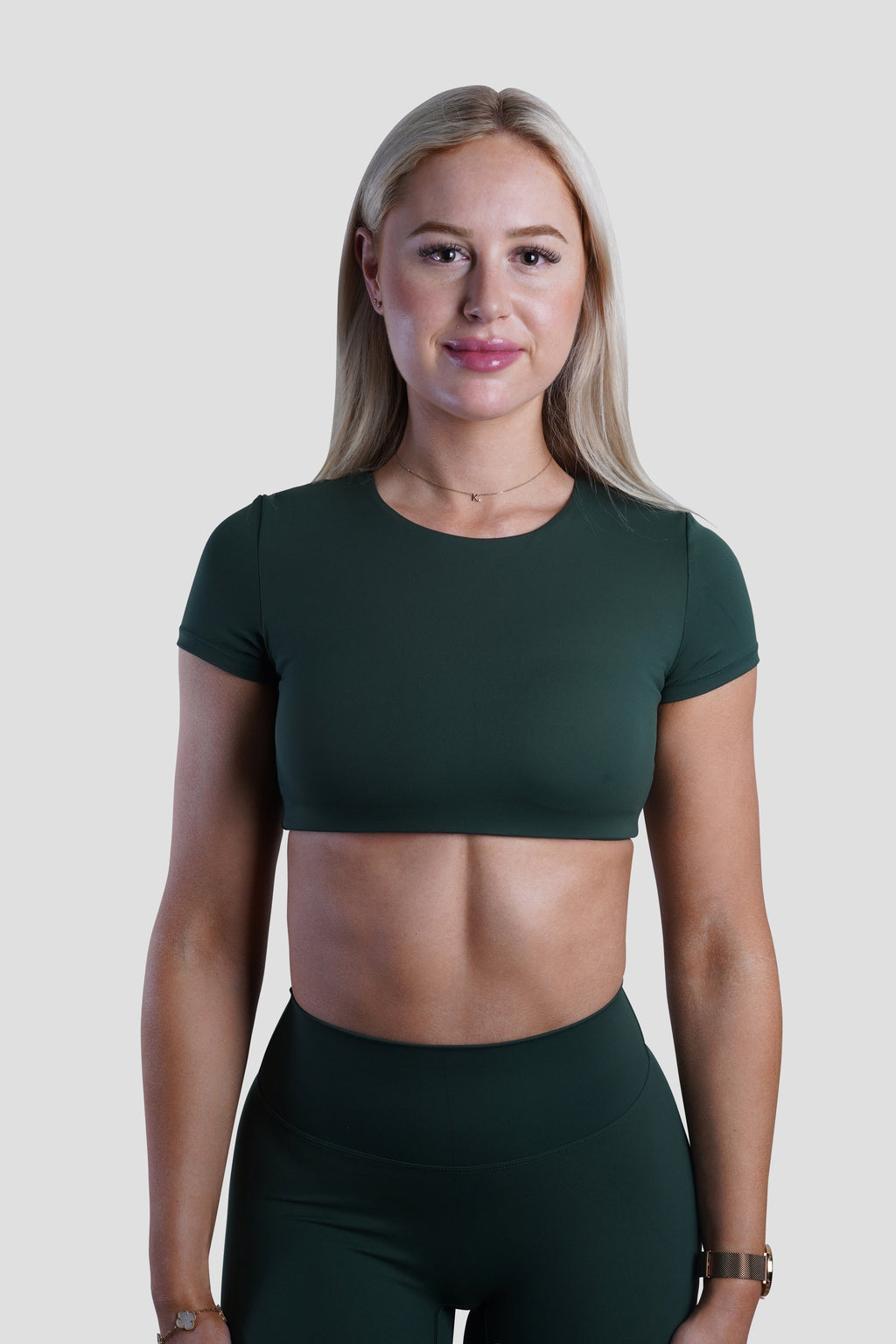 SLEEK TOP SHORT SLEEVE - FOREST GREEN