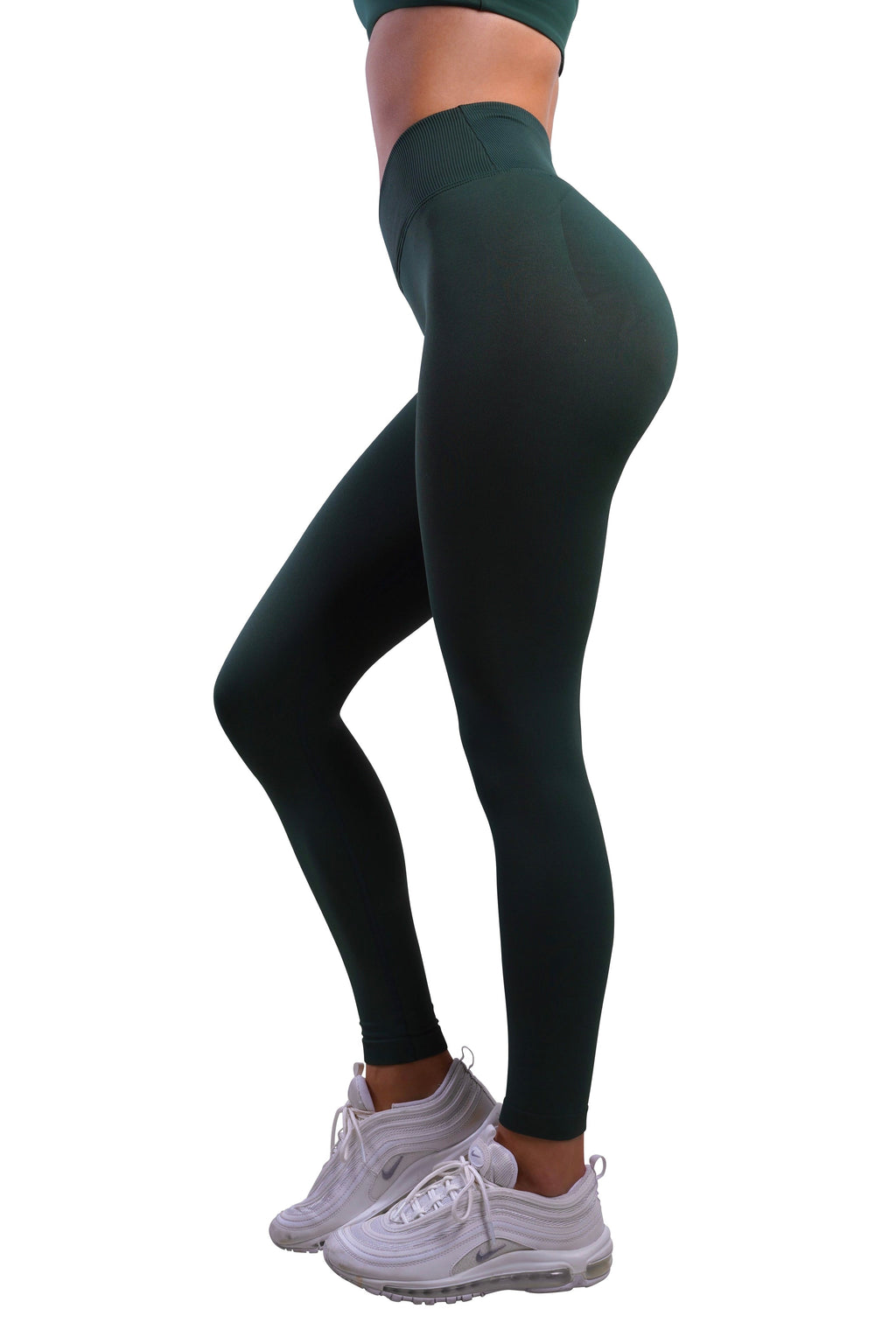 CORE V-WAIST LEGGINGS - FOREST GREEN