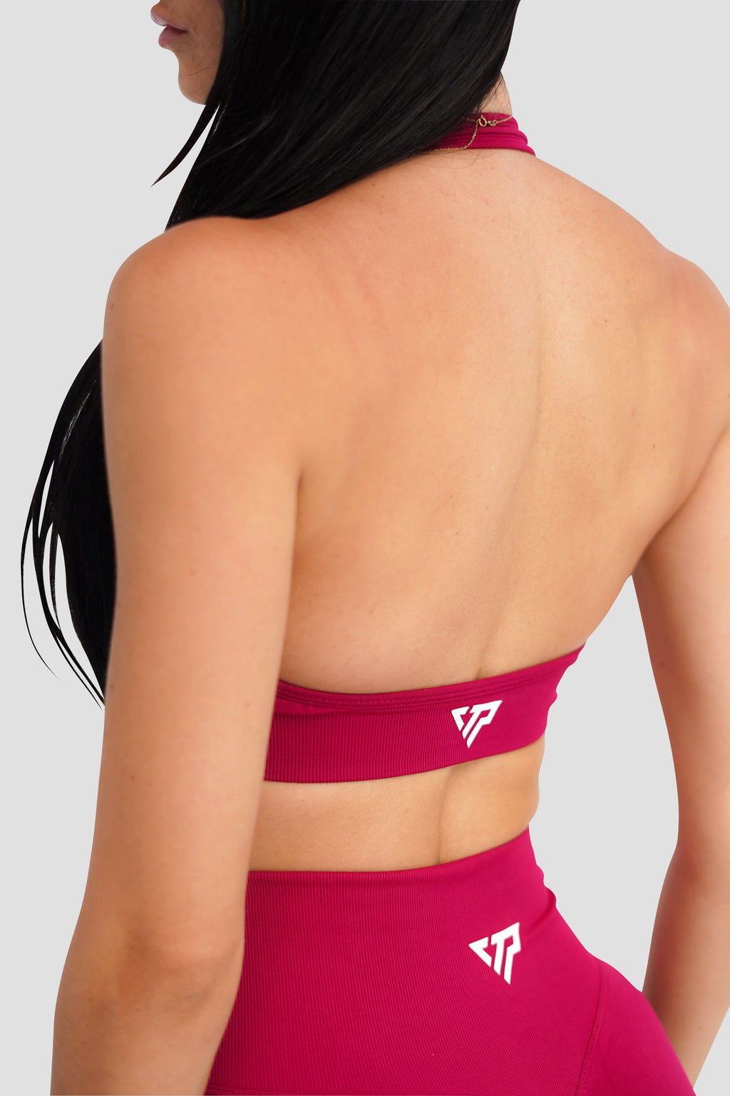 RECOIL HALTER CROP - CRANBERRY